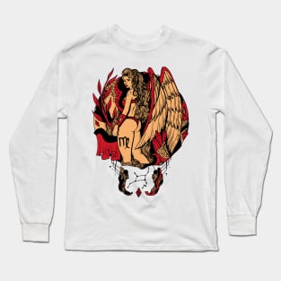 Red and Cream Virgo Beauty Long Sleeve T-Shirt